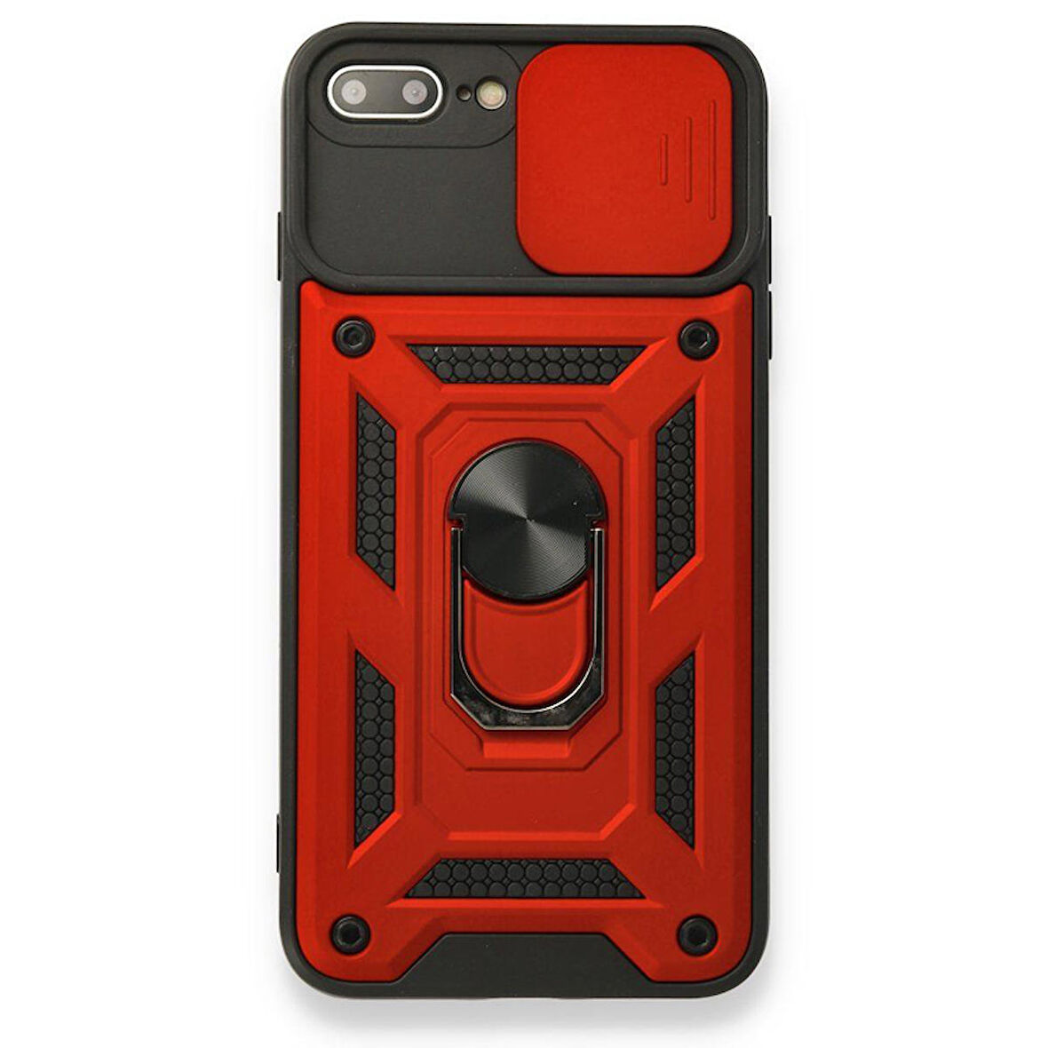 Gpack Apple iPhone 8 Plus Kılıf Tank Aramid Sürgülü Vega Yüzüklü