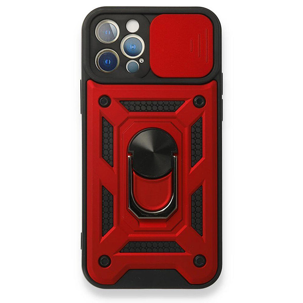 Gpack Apple iPhone 12 Pro Kılıf Tank Aramid Sürgülü Vega Yüzüklü