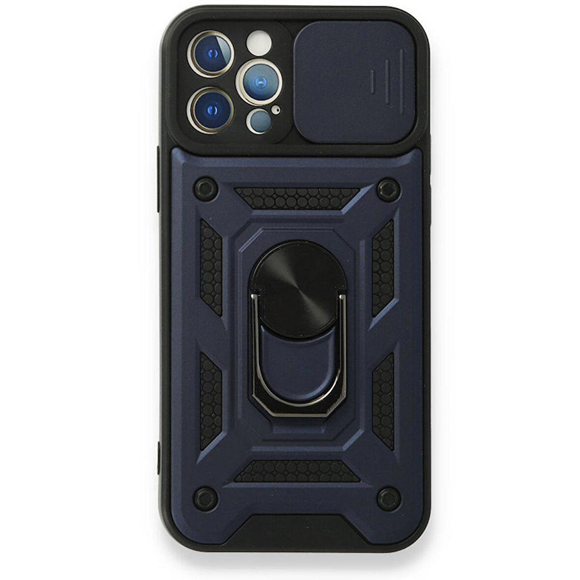 Gpack Apple iPhone 12 Pro Kılıf Tank Aramid Sürgülü Vega Yüzüklü