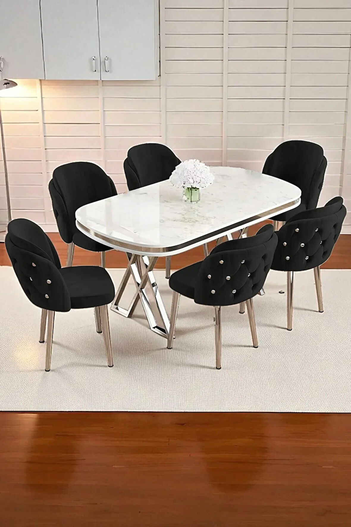 6'lı Mutfak Sandalyesi Salon Sandalyesi Yemek Odası Sandalyesi Papel Sandalye Baby Face