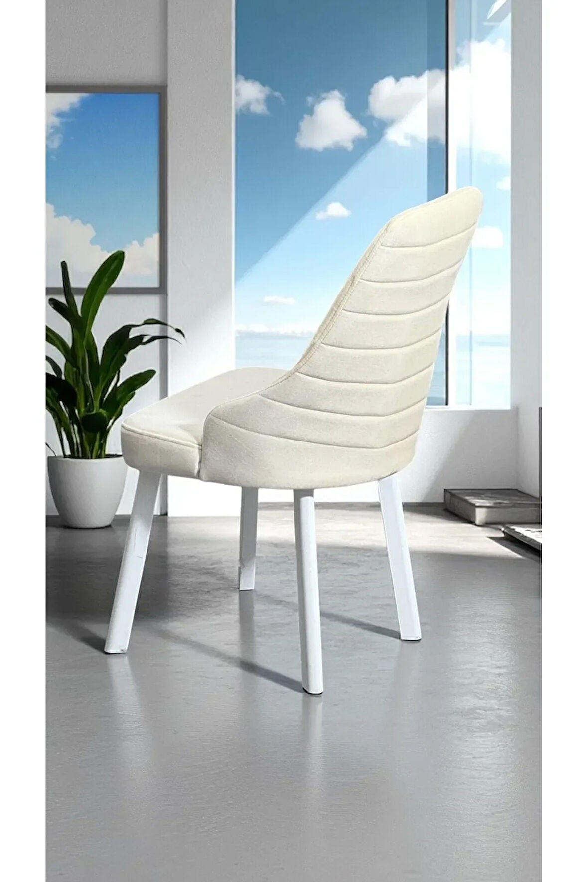 2 Adet Erciyes Sandalye Mutfak Cafe Restaurant Proje Metal Lüks Sandalye