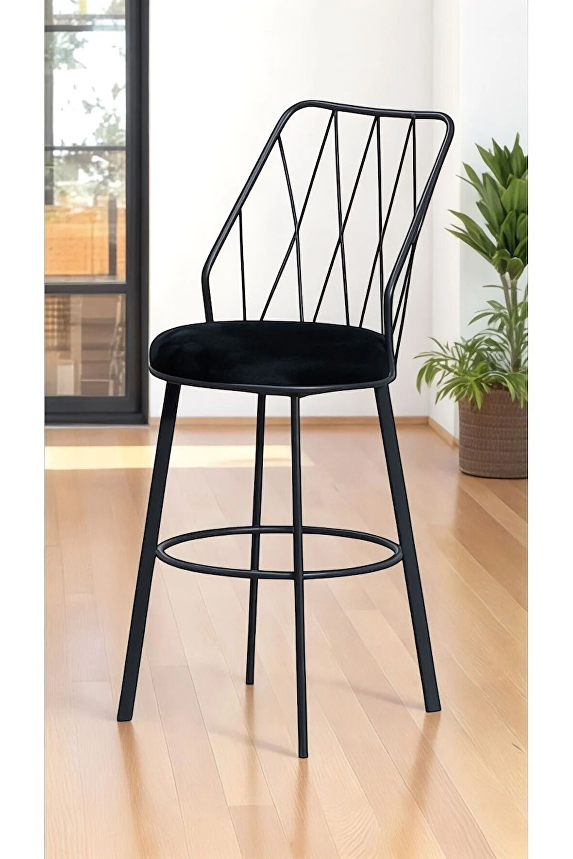 2li Yıldız Bar Sandalyesi Yüksek Oturumlu Sandalye