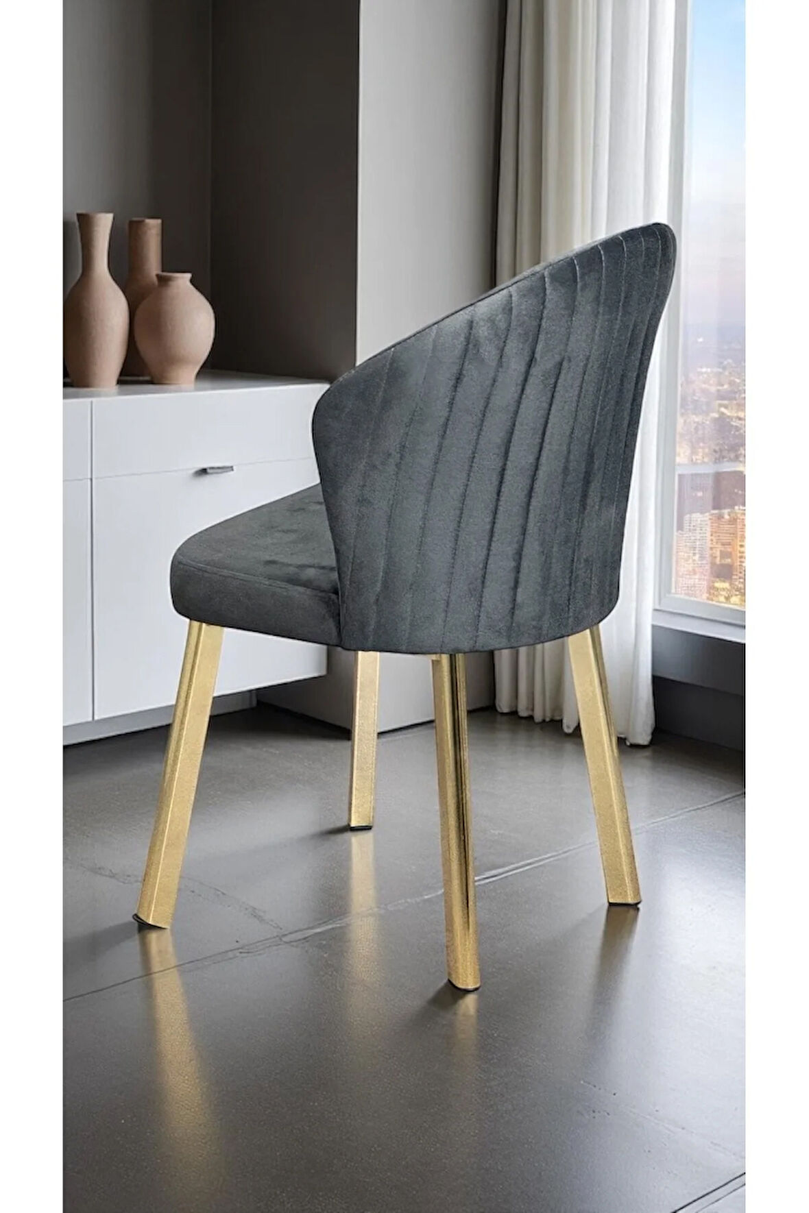 8 Adet Midye Sandalye Mutfak Cafe Restaurant Proje Metal Lüks Sandalye