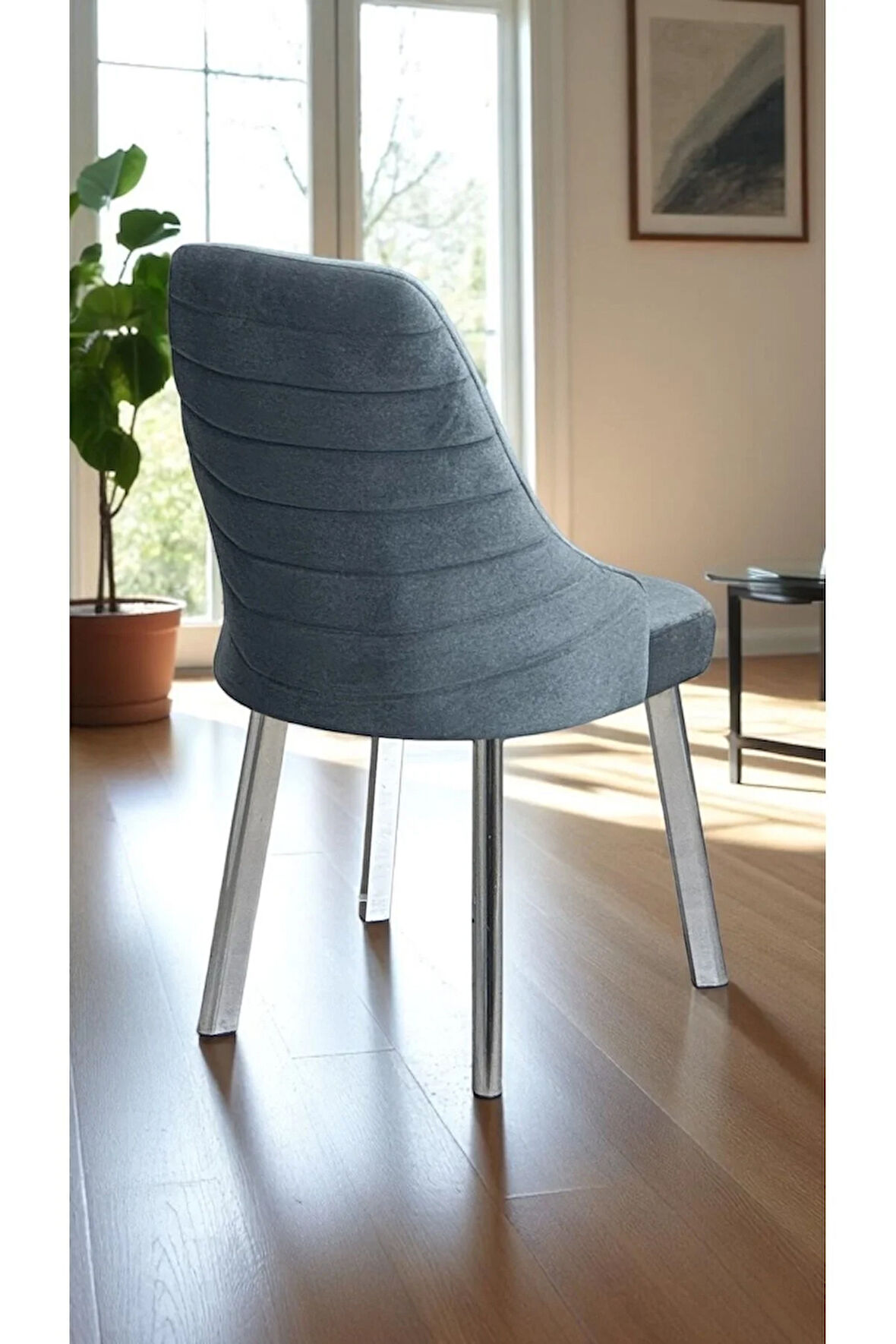 2 Adet Erciyes Sandalye Mutfak Cafe Restaurant Proje Metal Lüks Sandalye