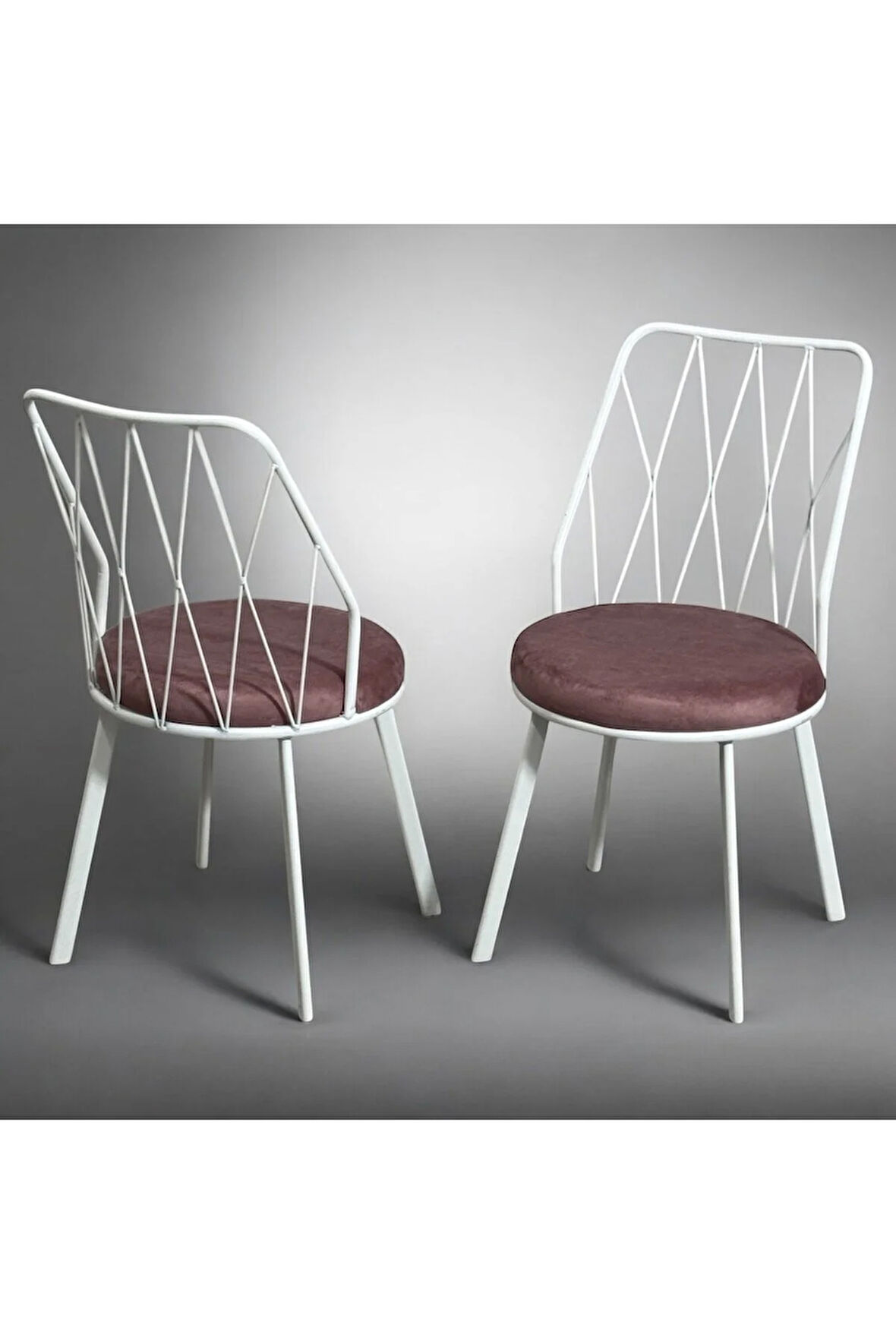 2 Adet Beyaz Yıldız Metal Tel Sandalye Mutfak Cafe Sandalyesi