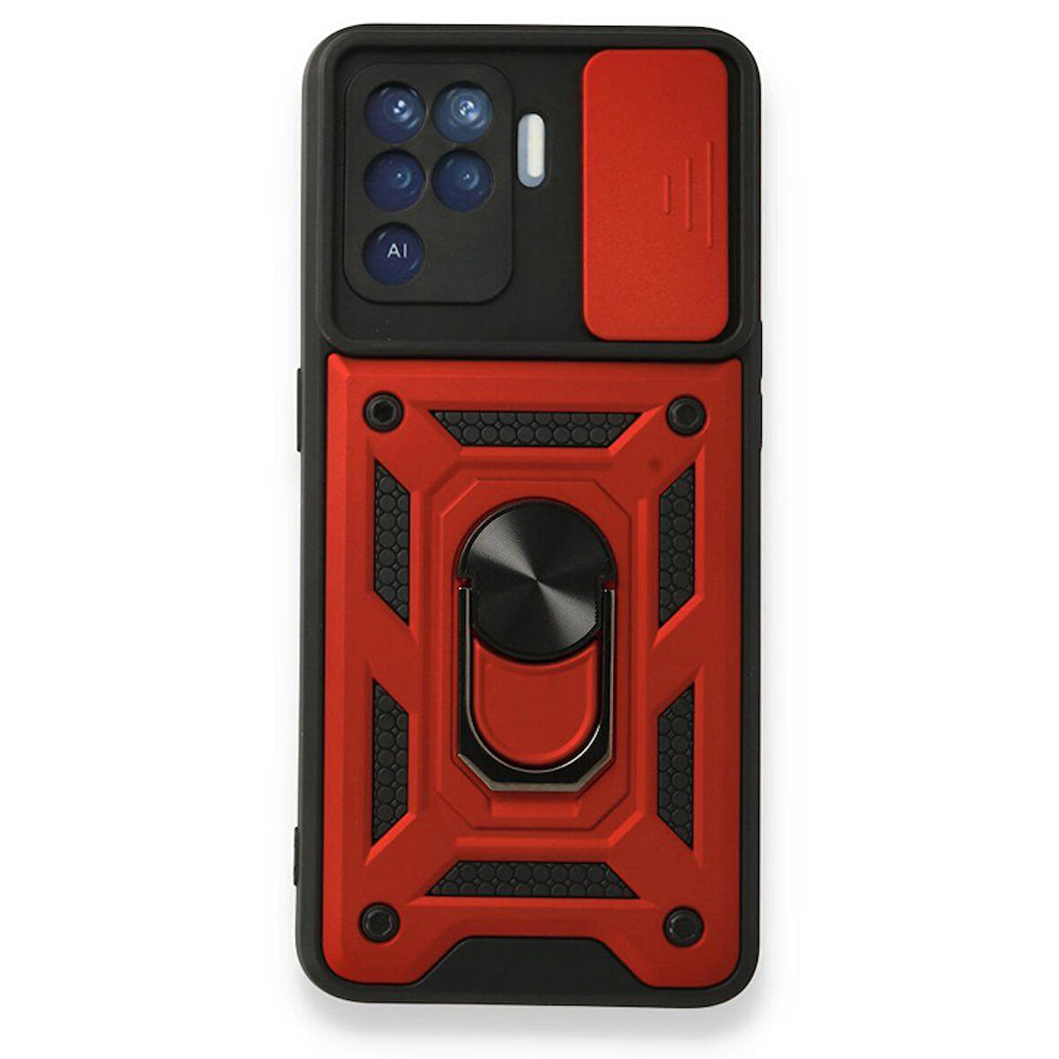 Gpack Oppo Reno 5 Lite Kılıf Tank Aramid Sürgülü Vega Yüzüklü