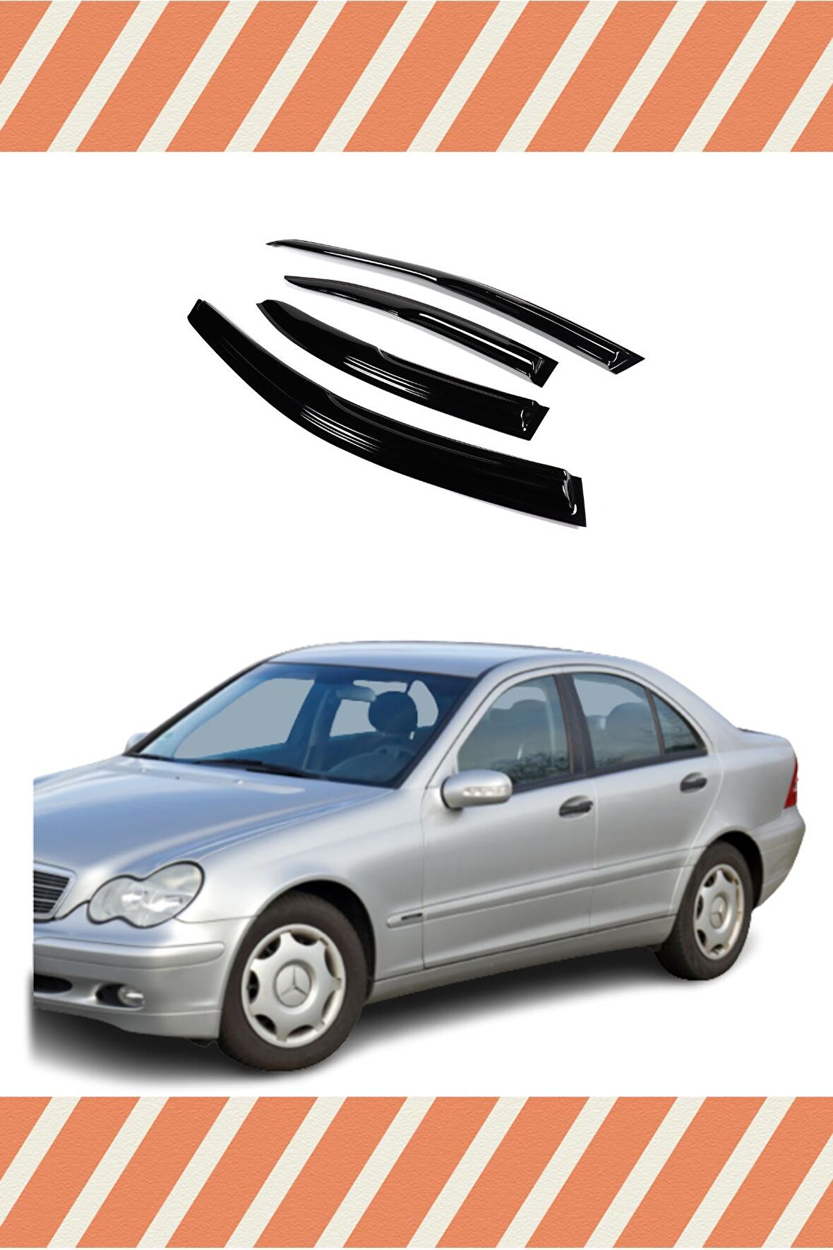 Mercedes C (w203) 2000-2007 modellerine özel 4’lü mügen tip cam rüzgarlığı