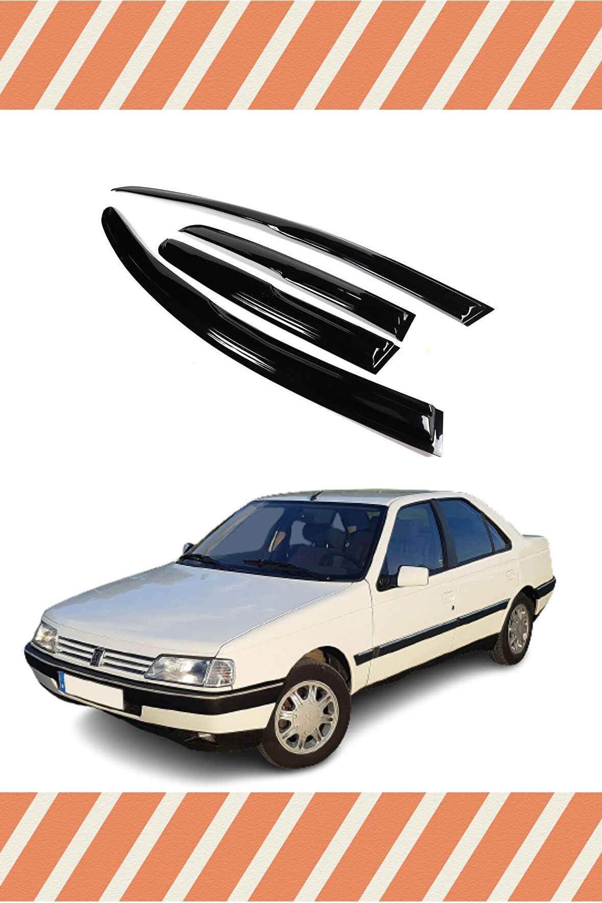 Peugeot 405 sedan 1990-1995 modellerine özel 4’lü mügen tip cam rüzgarlığı