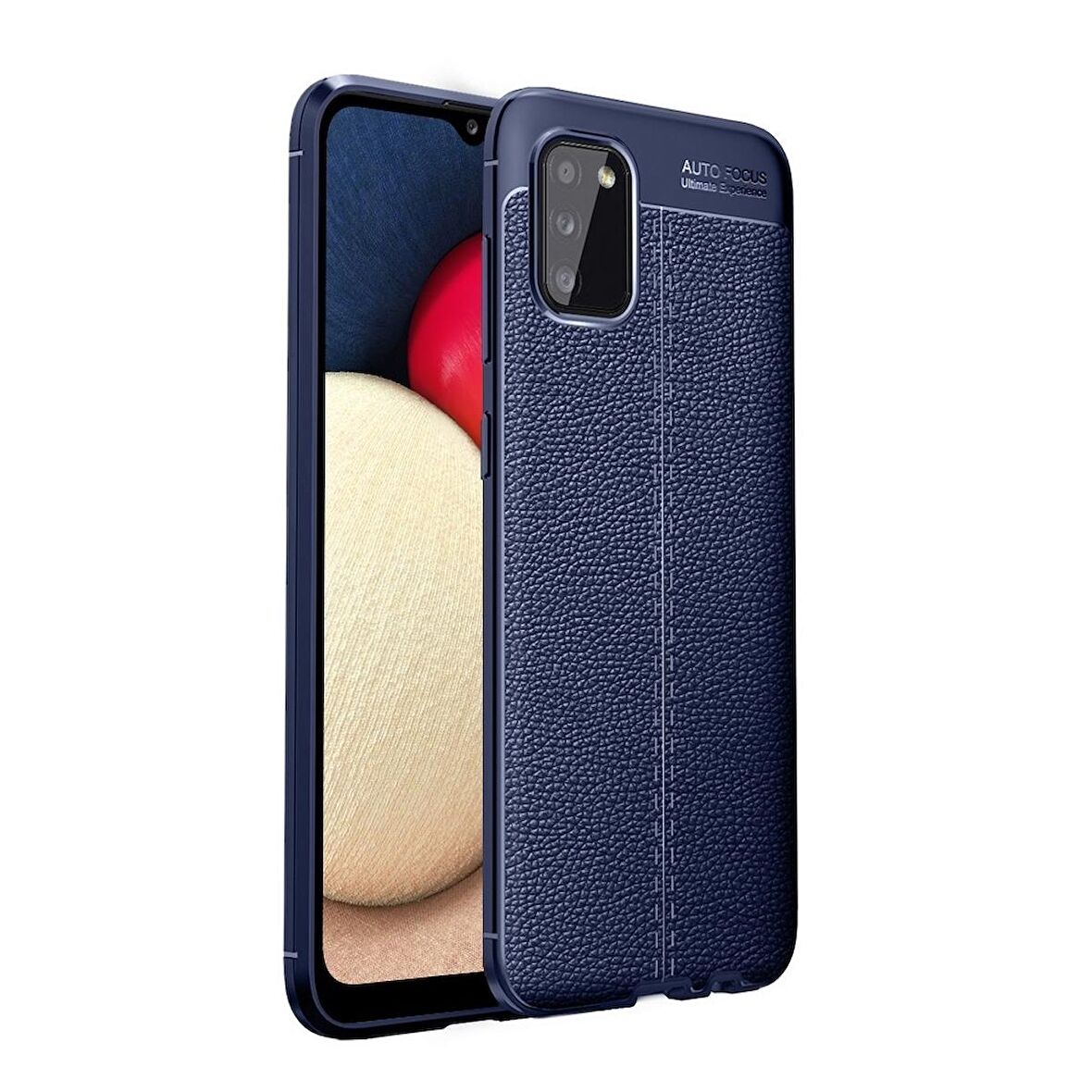 Smcase Samsung Galaxy A02s Kılıf Deri Dokulu Silikon 