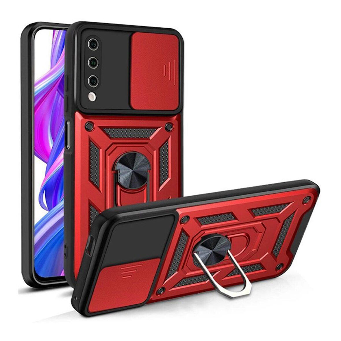 Gpack Vivo Y20S Kılıf Tank Aramid Sürgülü Vega Yüzüklü