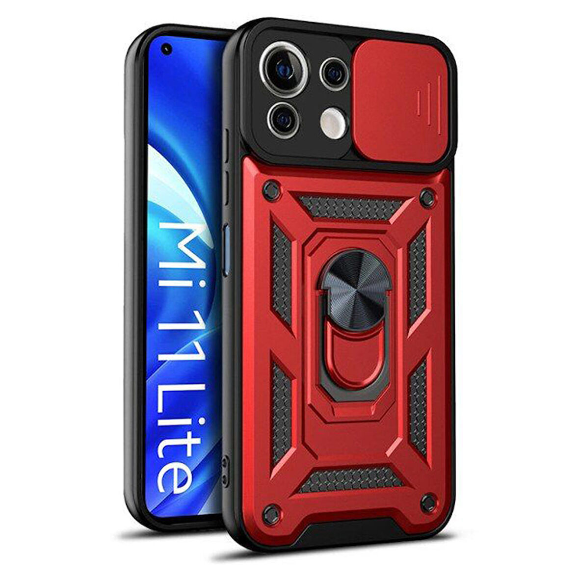 Gpack Xiaomi Mi 11 Lite Kılıf Tank Aramid Sürgülü Vega Yüzüklü