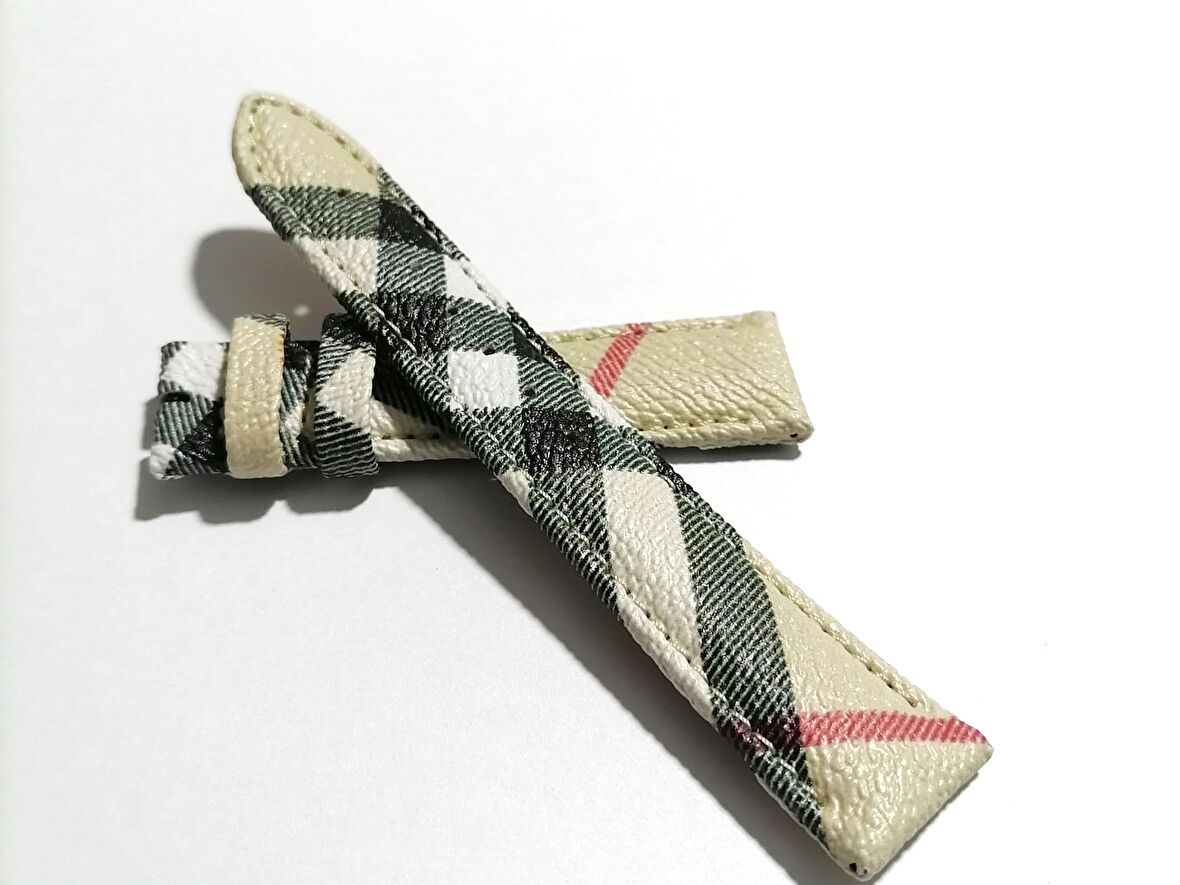 Burberry Kumaş  Yüzeyli Saat Kordonu Uyumlu  22   mm