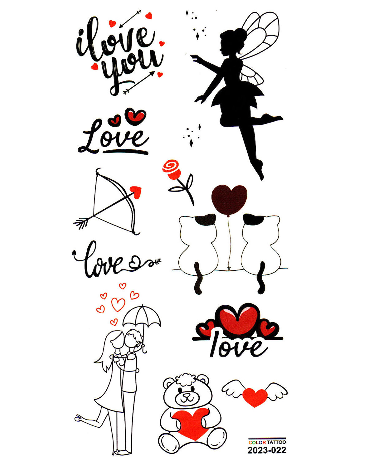 Tattoo Geçici Dövme Vücut Dövmesi 9x19 cm (renkli022) - Love Aşk