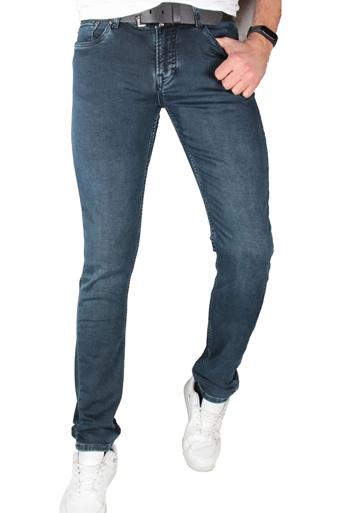 Erkek Örme Likralı Kot Pantolon 1258h