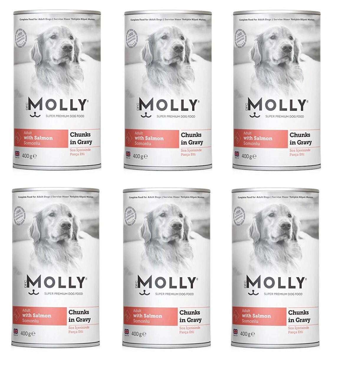 Molly Somonlu Soslu Köpek Konservesi 400 Gr X 6 Adet