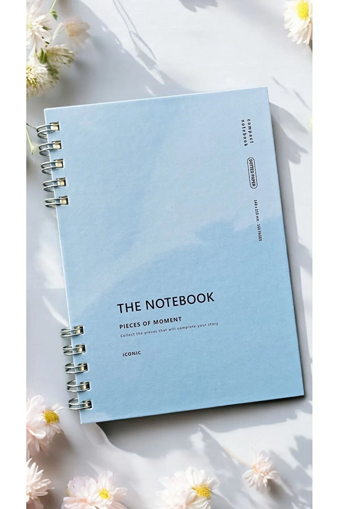The Notebook Serisi Spiralli 80 Yaprak Kareli A5 Defter (PLACID BLUE KAPAK)