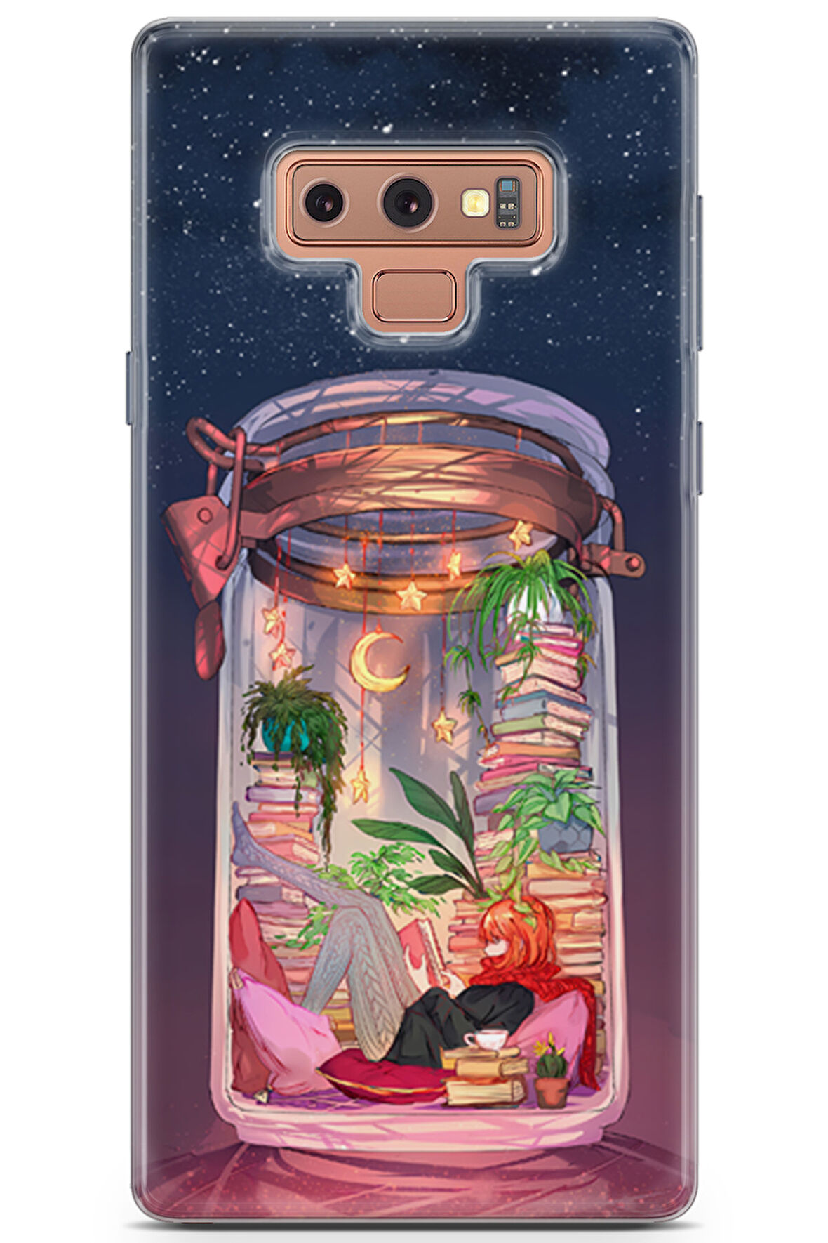 Samsung Galaxy Note 9 uyumlu Girls 18 Soft Silikon Yıldızlar ve Kitaplar