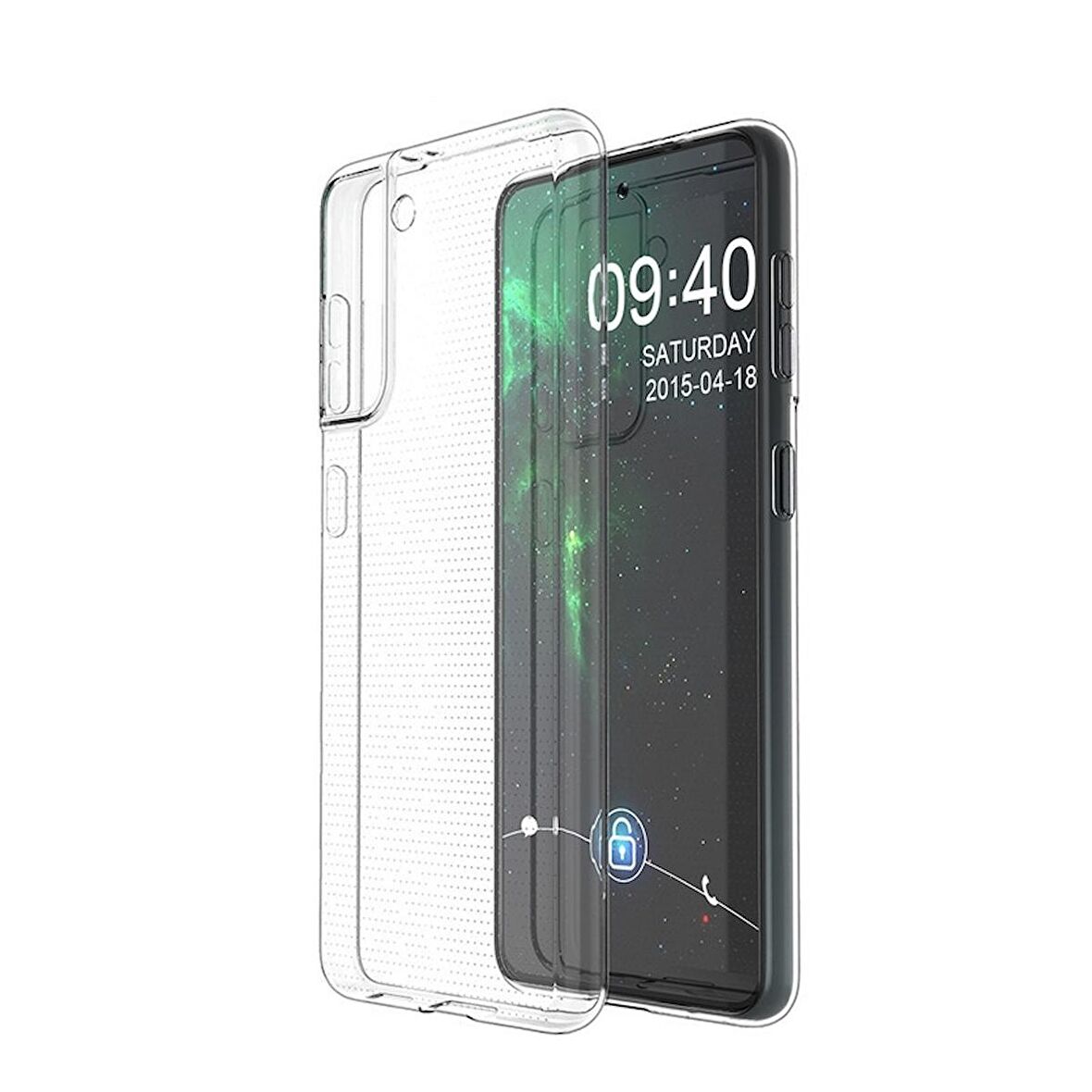 Smcase Samsung Galaxy S21 5G Kılıf Lüks Korumalı Silikon  Nano Ekran Koruyucu