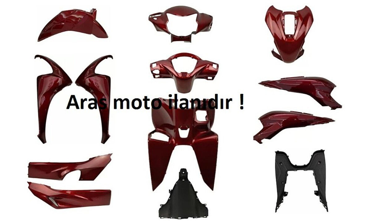 Honda Dio 110 Uyumlu Grenaj Seti ,Kaporta Seti Bordo Kırmızı Renk -Arasmoto