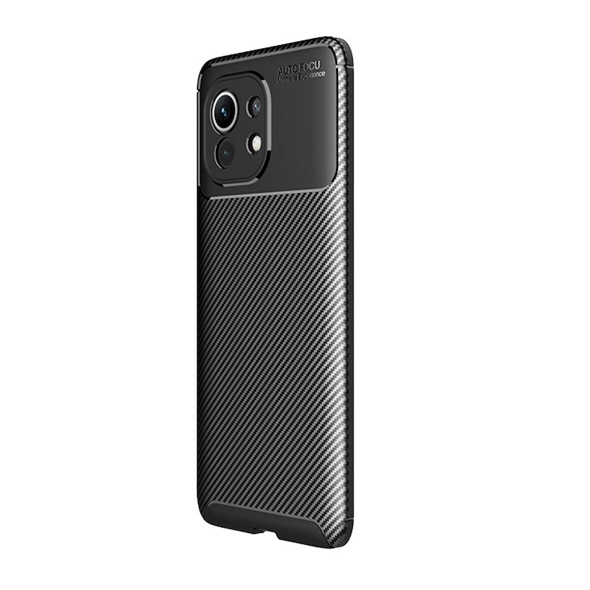 Smcase Xiaomi Mi 11 Kılıf Lüks Kamera Korumalı Karbon Silikon  Tam Kapatan Ekran Koruyucu