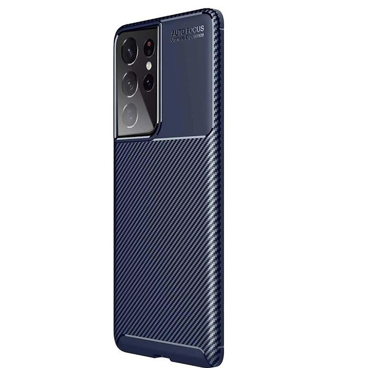 Smcase Samsung Galaxy S21 Ultra 5G Kılıf Karbon Dokulu Negro Silikon