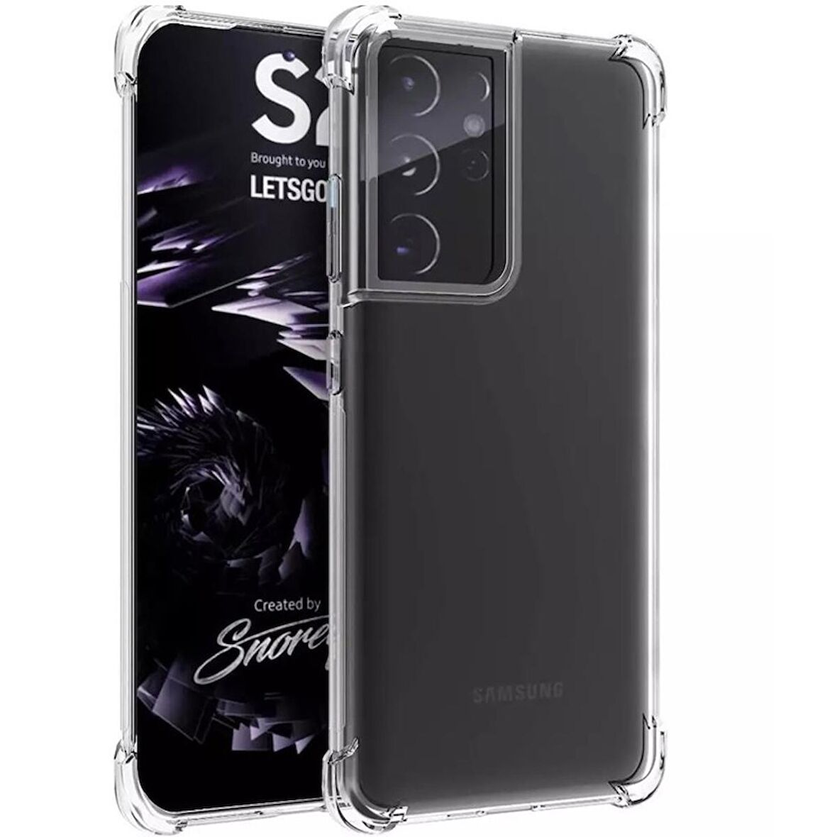 Smcase Samsung Galaxy S21 Ultra 5G Kılıf Darbe Korumalı Silikon 