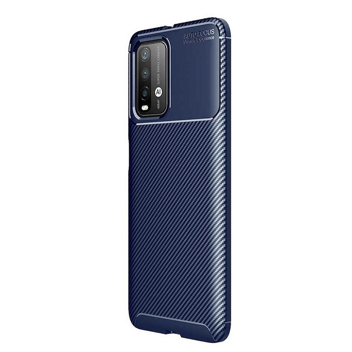 Smcase Xiaomi Redmi Note 9 4G Kılıf Karbon Dokulu Silikon