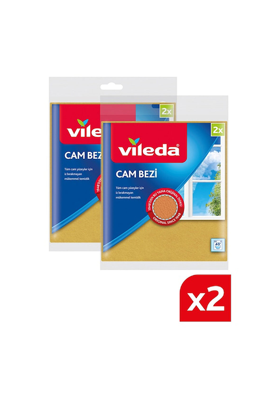 Vileda 2 Paket 2'li Mikrofiberli Cam Bezi
