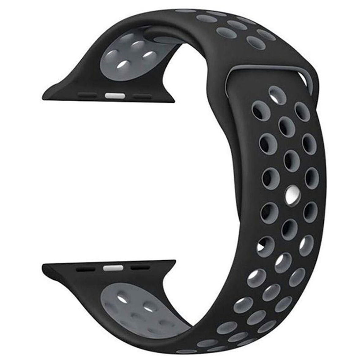 Gpack Apple Watch Uyumlu 7 41mm Kordon Delikli Çift Renk Silikon 