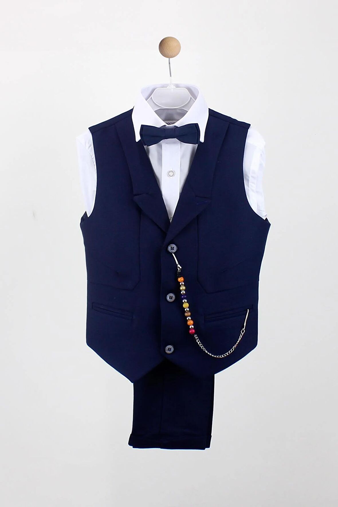 Erkek Çocuk Yakalı Yelek Pantolon Takım