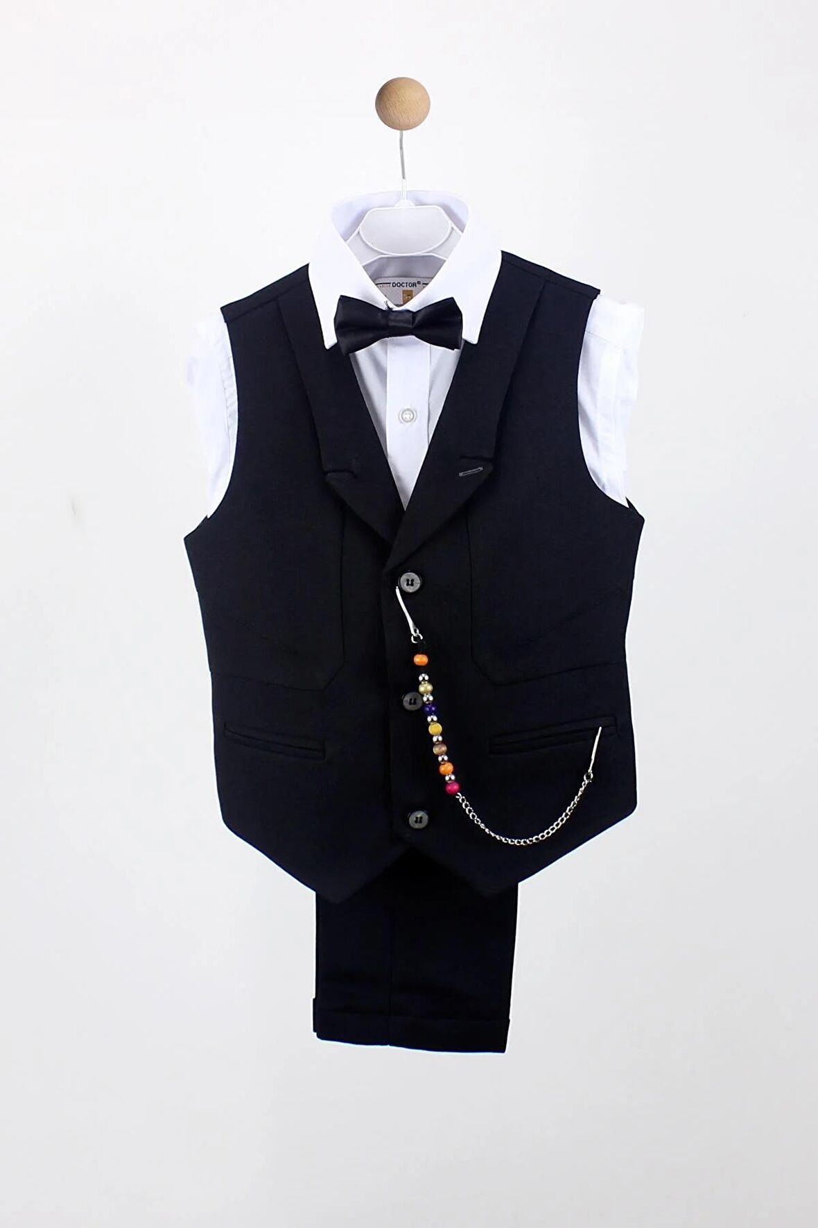 Erkek Çocuk Yakalı Yelek Pantolon Takım