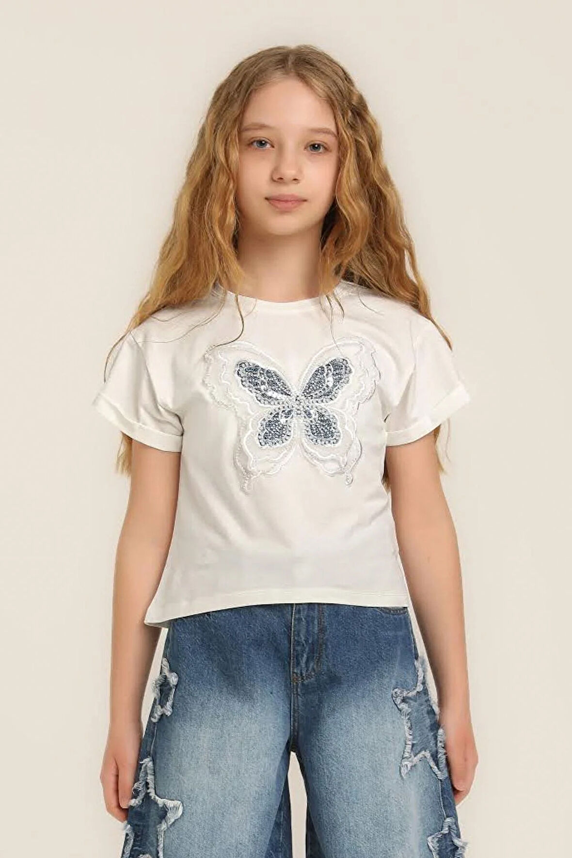 Kız Çocuk Kelebekli Tshirt