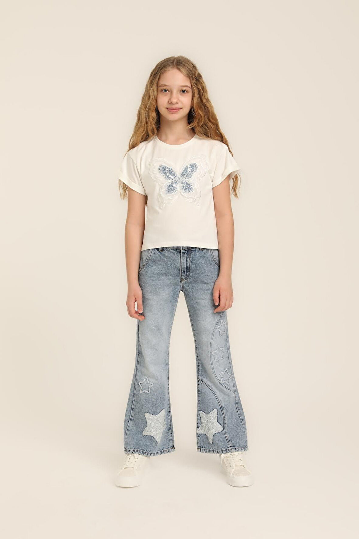 Kız Çocuk İspanyol Paça Kot Pantolon