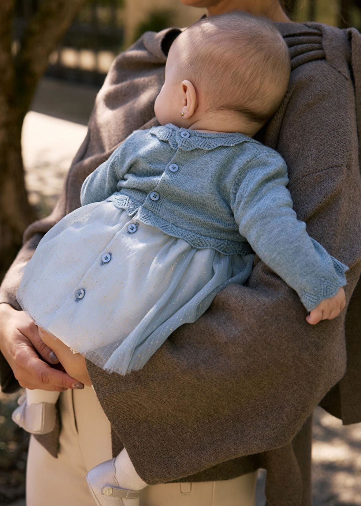 Mayoral Newborn Kız Bebek Tül Gövdeli Triko Elbise