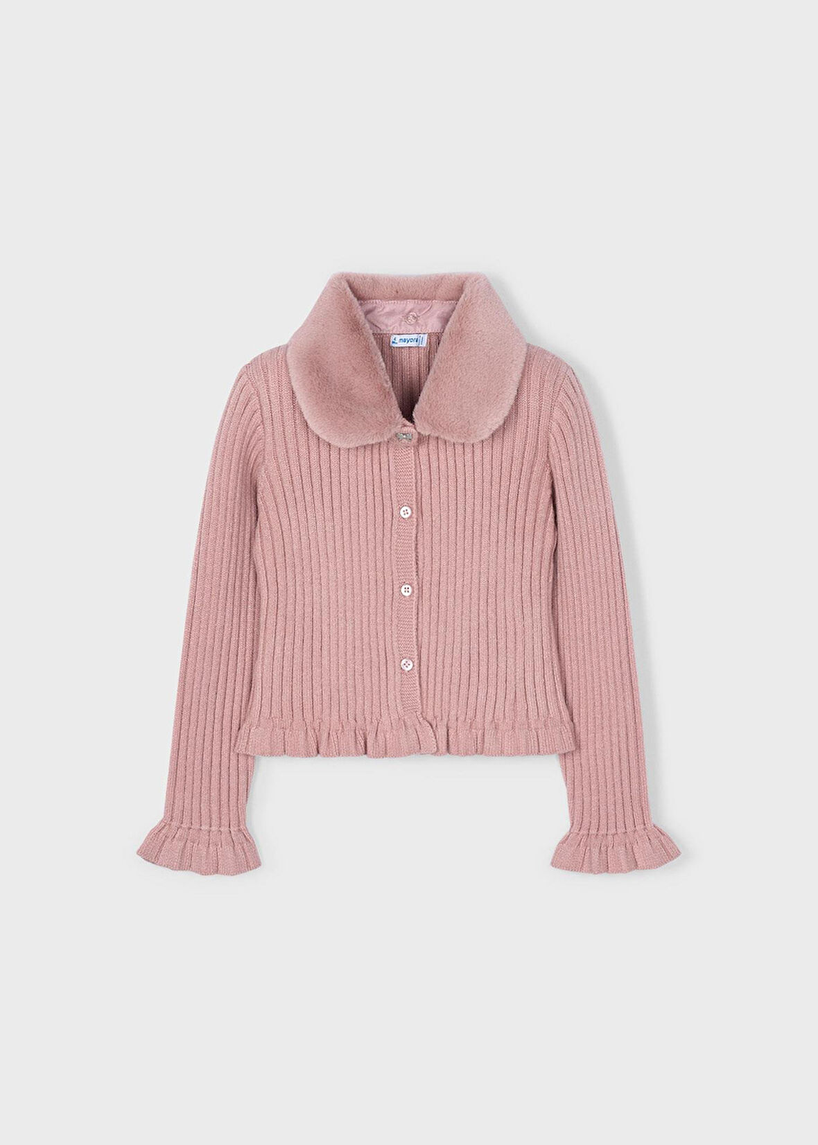 Mayoral Kız Çocuk Çıkarılabilir Yakalı Triko Hırka