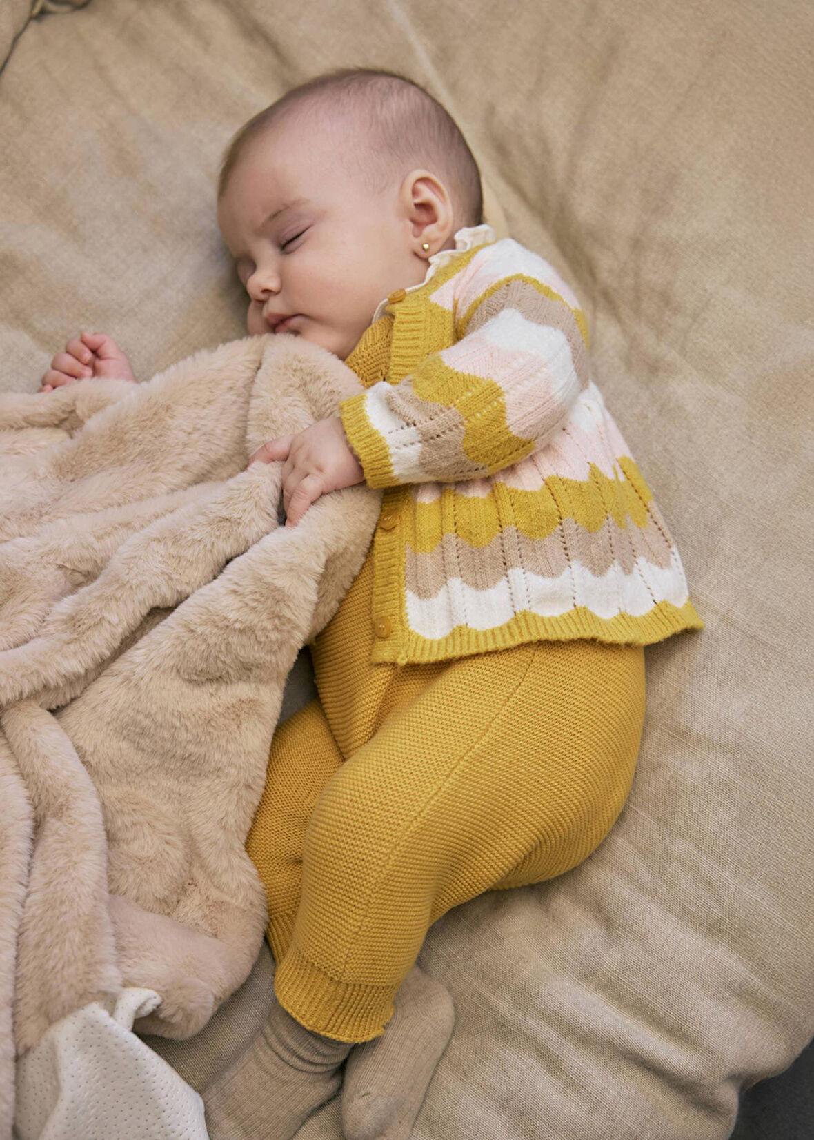 Mayoral Newborn Kız Bebek Triko Salopet Takım