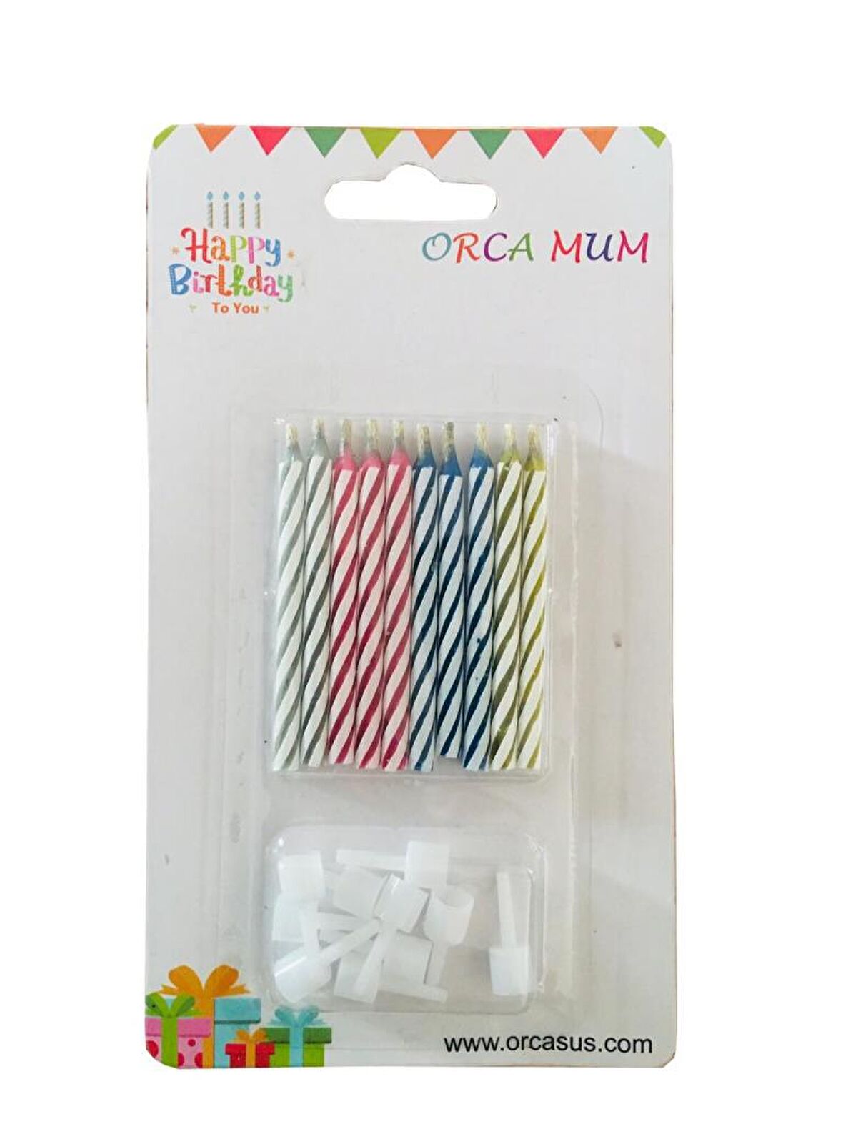 PASTA MUMU SÖNMEYEN 4 RENK 6,5CM 10'LU