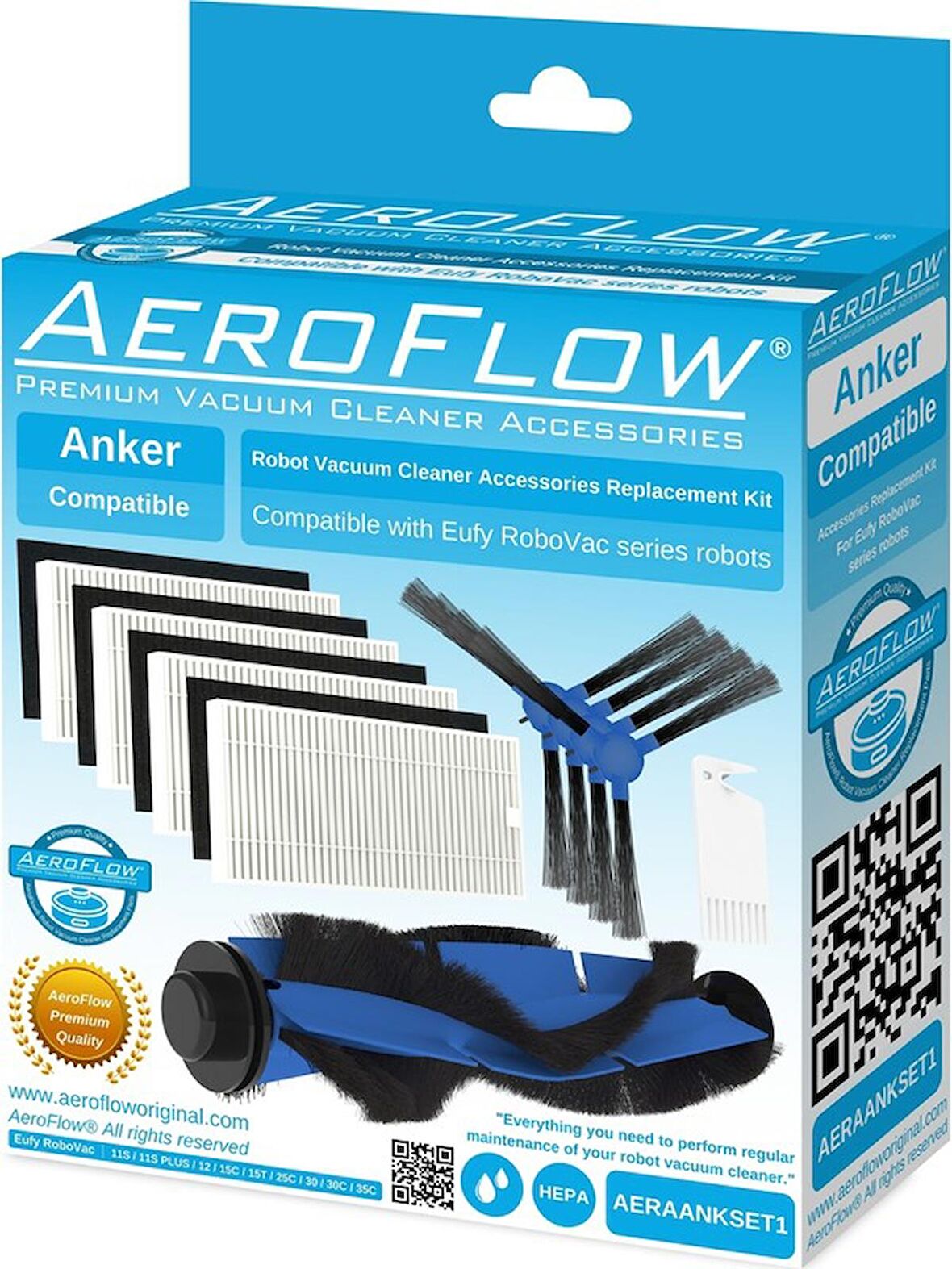 AeroFlow Anker Eufy Robovac 11S - 35C / 12 / 15C / 15T / 30 / 30C / 35C Aksesuar Seti