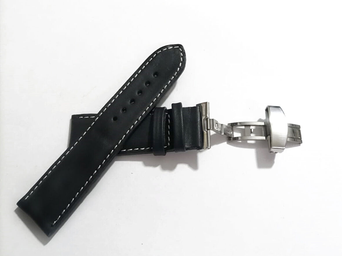 Fado Her Saate Uygun  Kelebek  Toka   24 MM    Hakiki Deri (249) GUMUŞ  TOKA  SİYAH