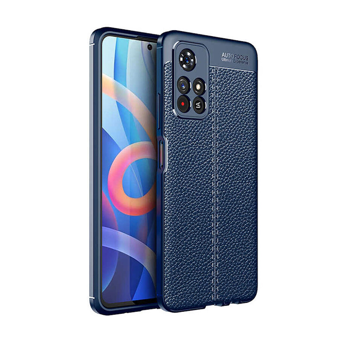 Gpack Xiaomi Poco M4 Pro 5G Kılıf Niss Silikon Deri Görünümlü Kamera KorumalıNano Glass