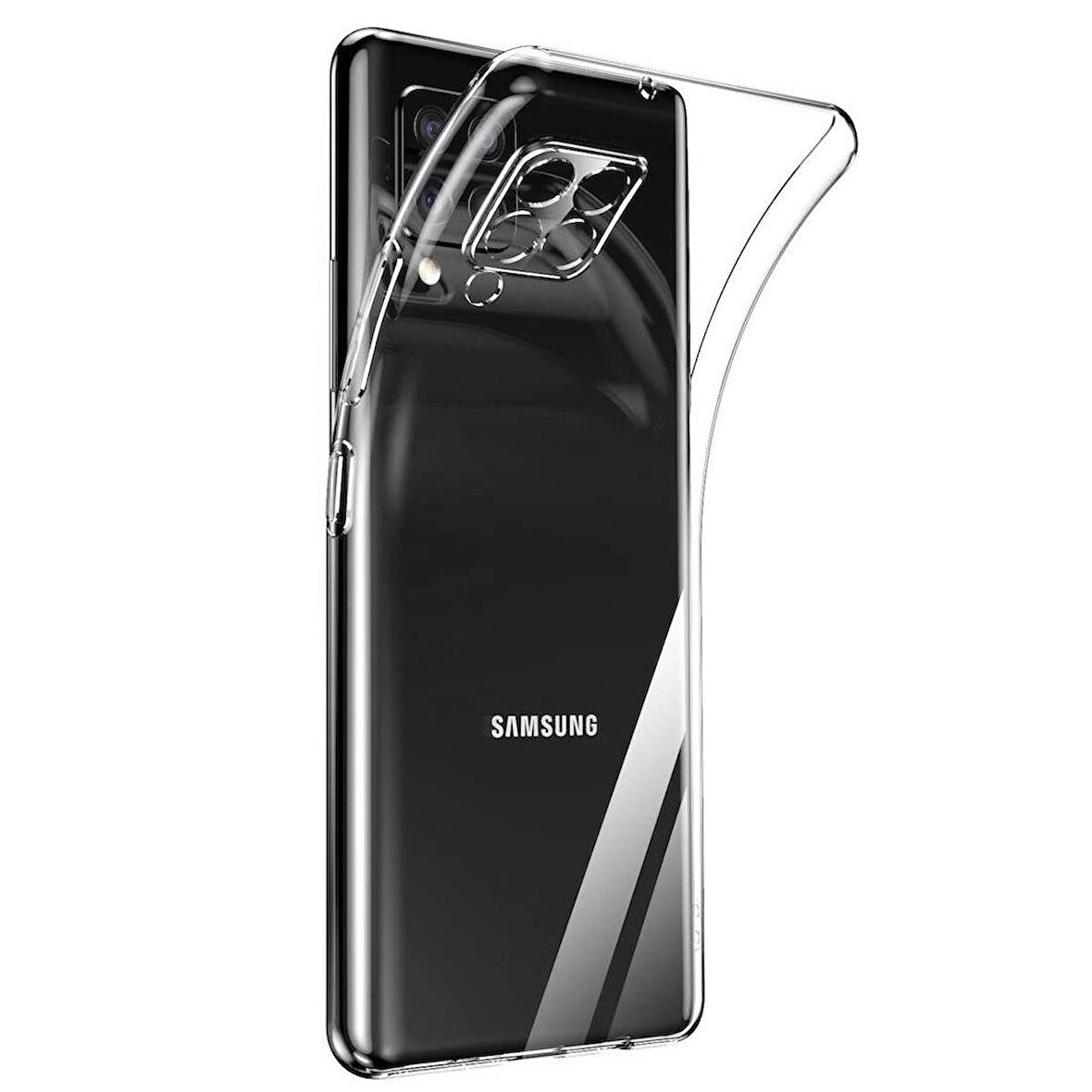 Smcase Samsung Galaxy A12 Kılıf Lüks Kamera Korumalı Silikon