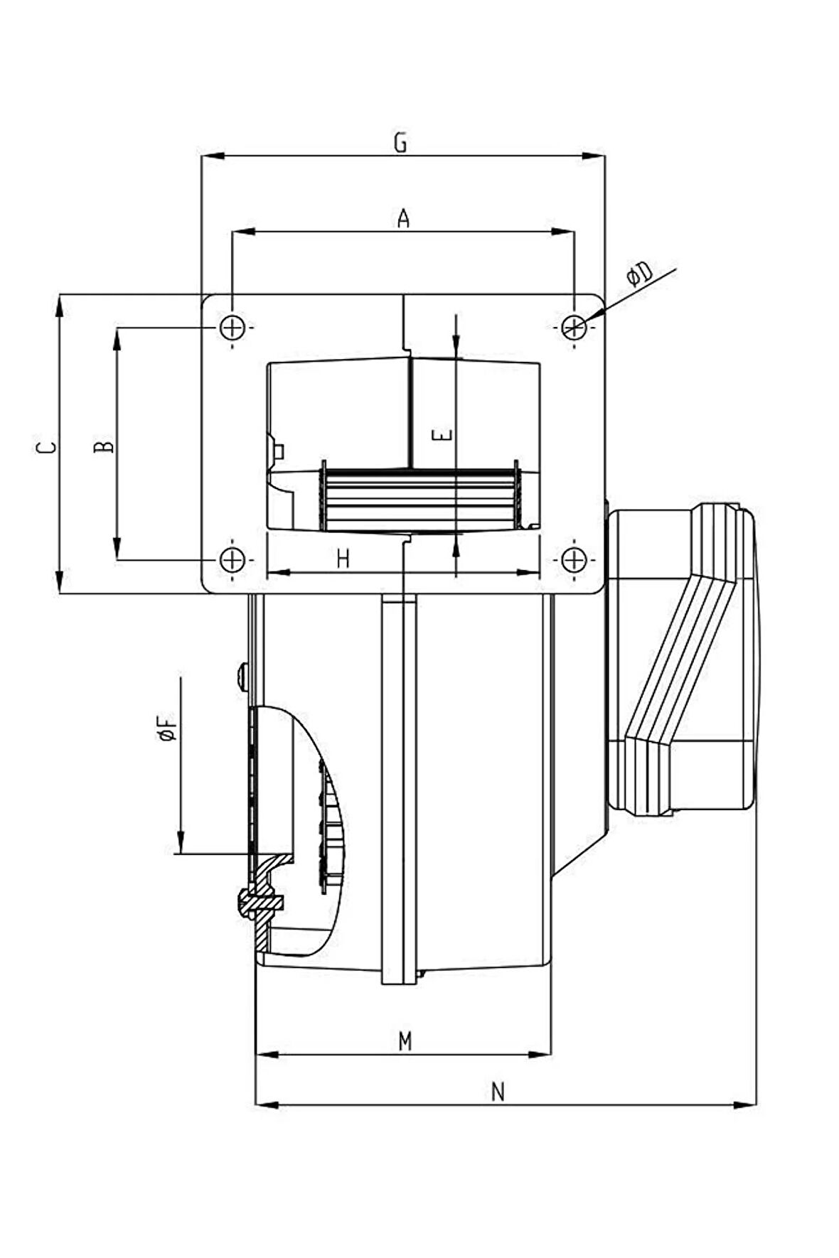 Bdras 140-60 Alüm. Salyangoz Fan