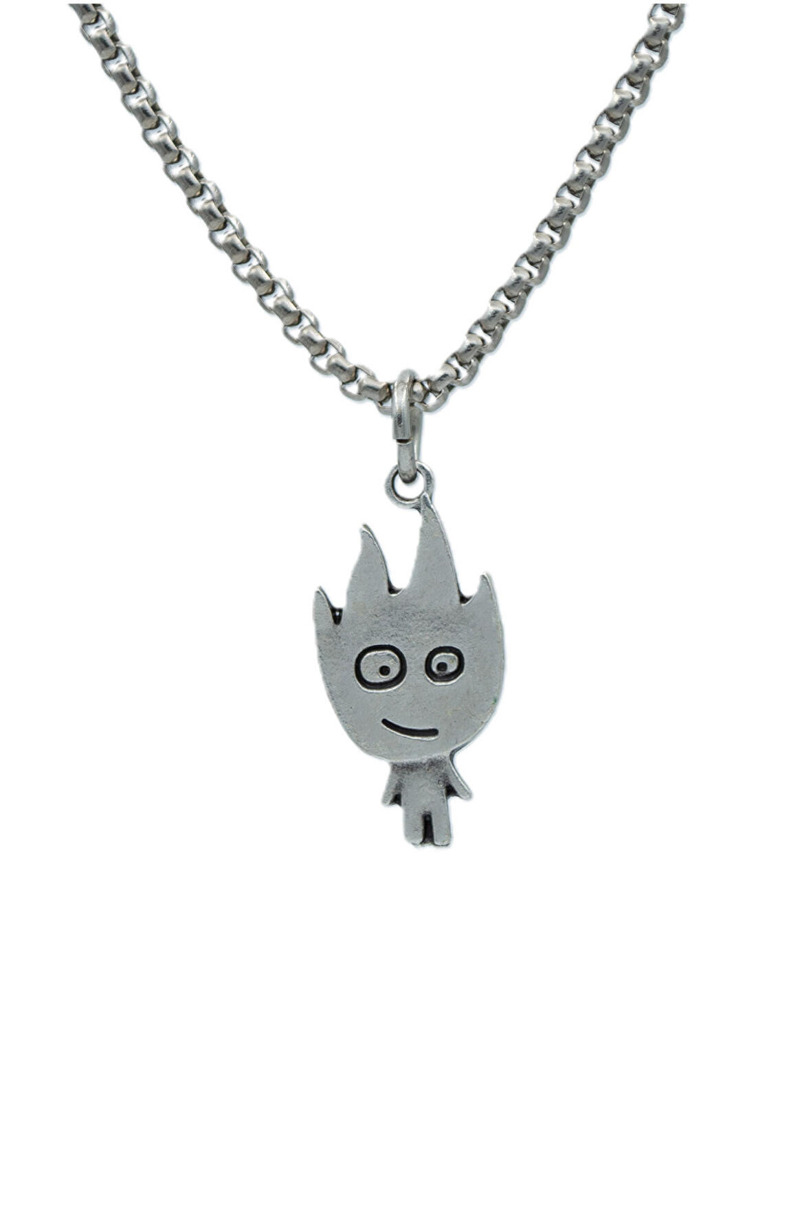 Minimal Ateş Örme Zincir Kolye - Gümüş Kaplama - Erkek Kadın Kolye - No:1526