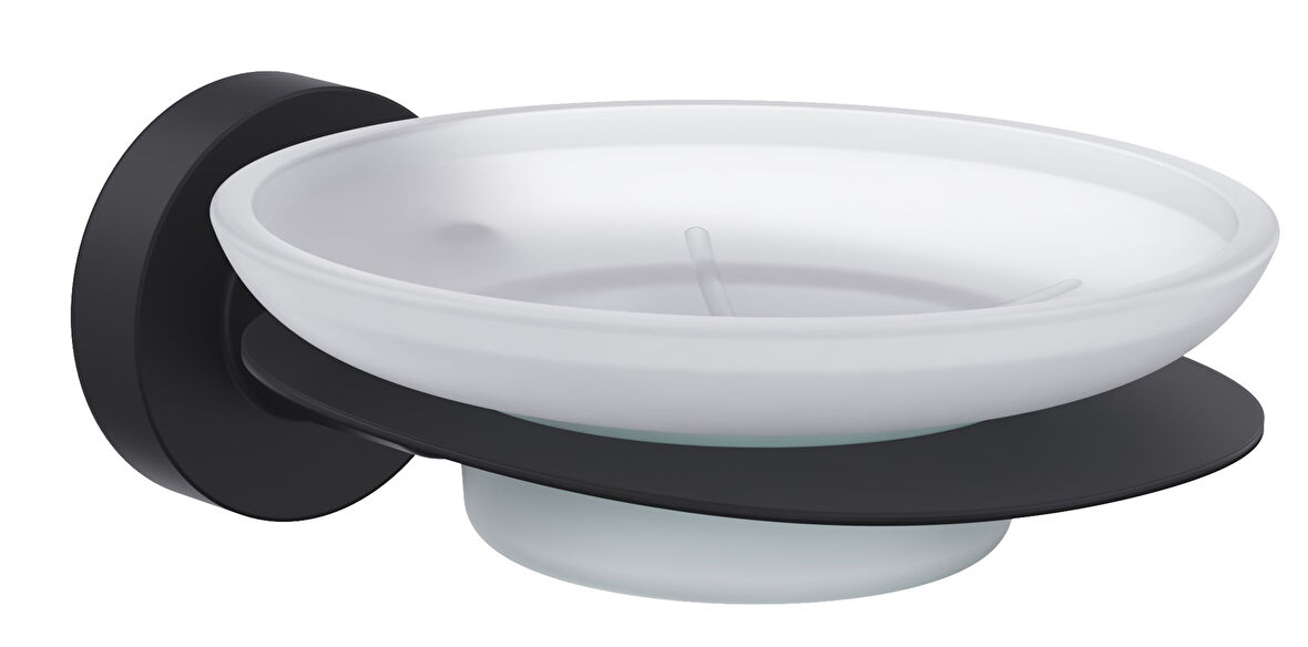 Line Bathroom MASTER SABUNLUK 128606 MAT SİYAH BUZLU CAM MAT SİYAH