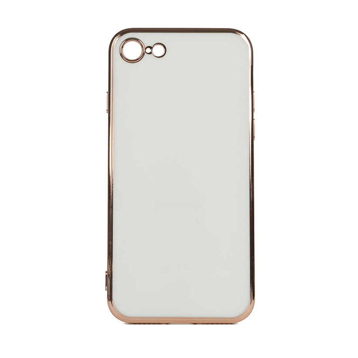 Gpack Apple iPhone SE 2020 Kılıf Bark Parlak Silikon Renkli Kenarları Rose