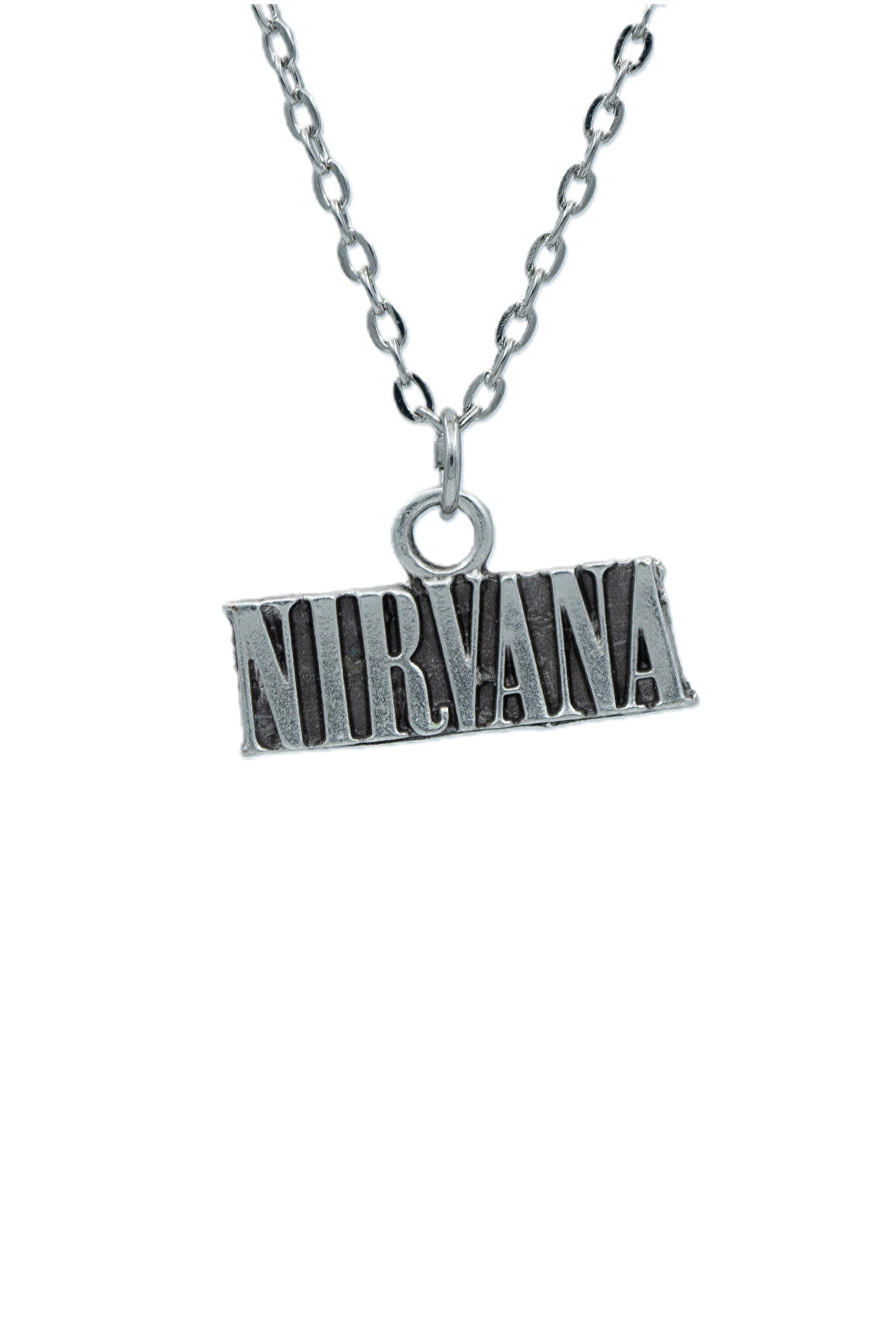 Nirvana  Zincir Kolye - Gümüş Kaplama - Erkek Kadın Kolye - Kod:1057
