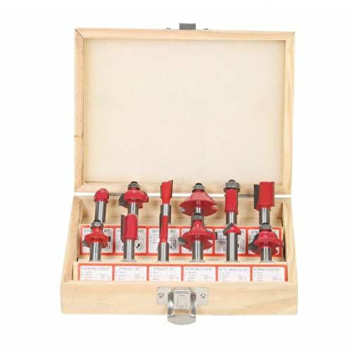 12 Parça Freze Uç Takımı Ahşap Oyma Ağaç Delme Çantalı Set 6 mm