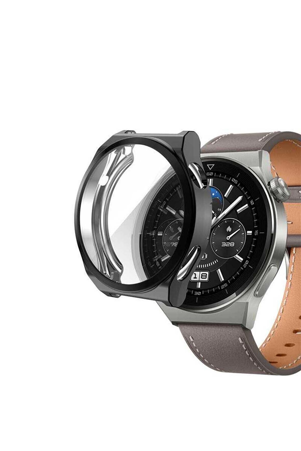 Huawei GT3 Pro 46mm Akıllı Saat Kasa Koruyucu Gard-02 Siyah