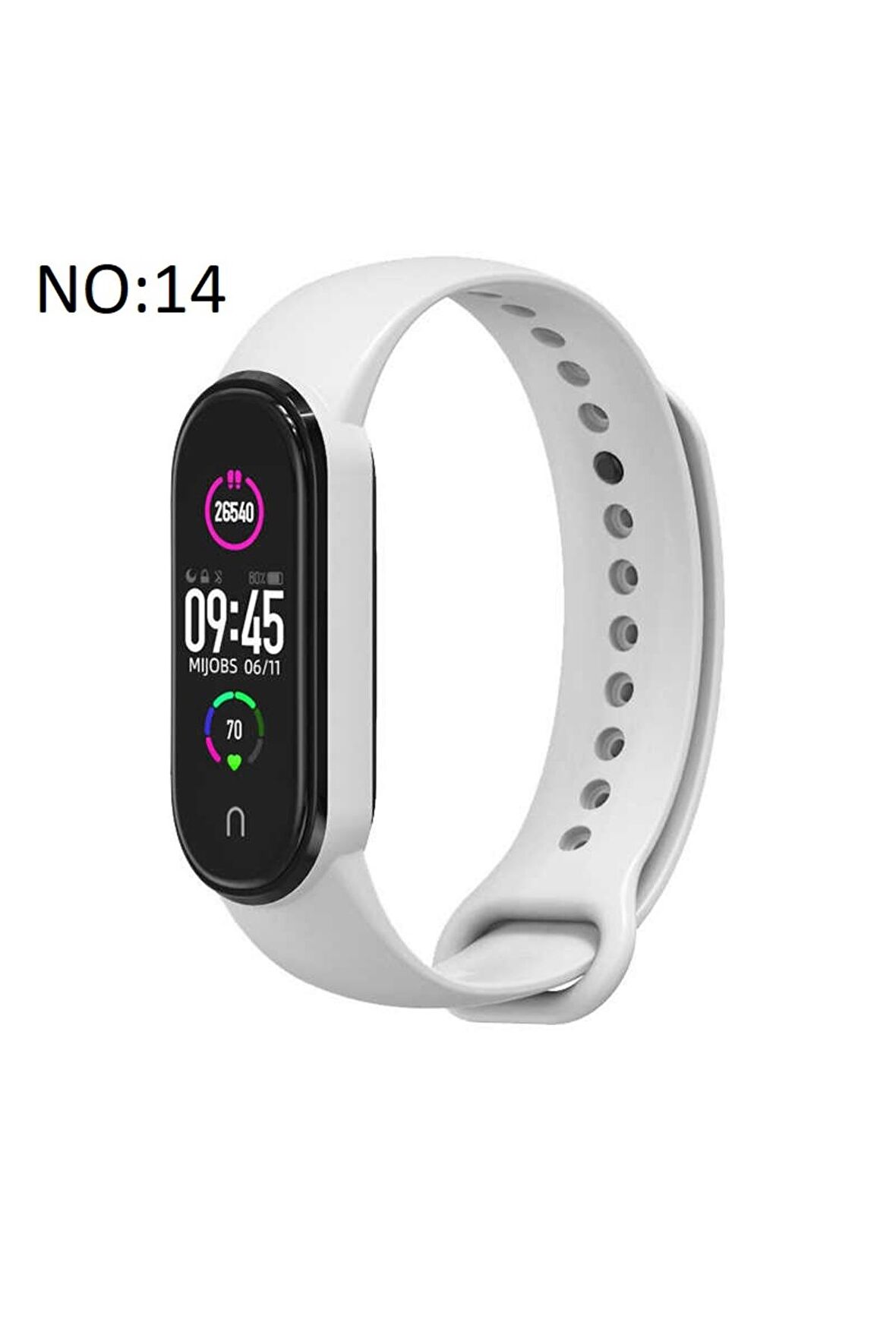 Xiaomi Mi Band 5-6 için Klasik Kordon Beyaz