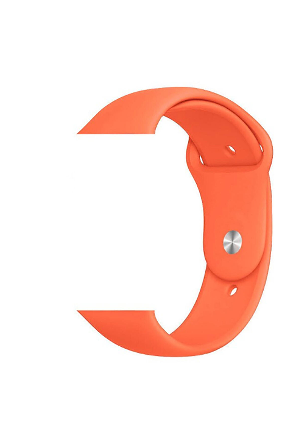 Mobicas Apple  Watch 42-44-45-49mm Uyumlu Klasik Silikon Kordon Turuncu